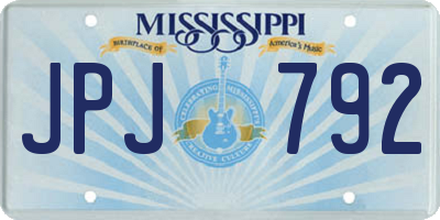 MS license plate JPJ792