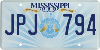 MS license plate JPJ794