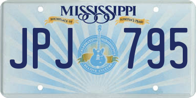 MS license plate JPJ795