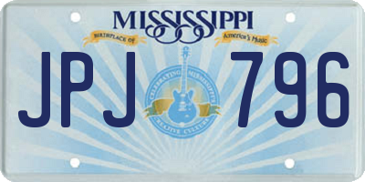 MS license plate JPJ796