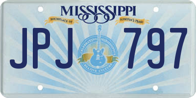 MS license plate JPJ797