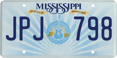 MS license plate JPJ798