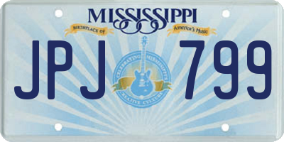 MS license plate JPJ799