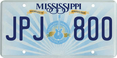 MS license plate JPJ800