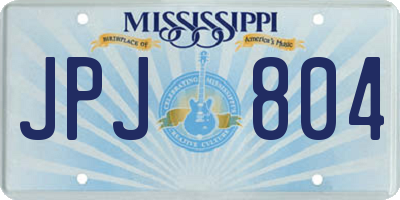 MS license plate JPJ804