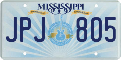 MS license plate JPJ805
