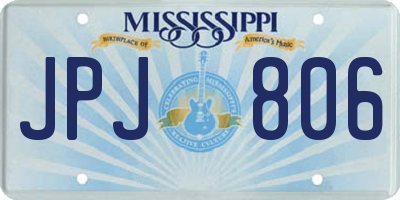 MS license plate JPJ806
