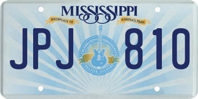 MS license plate JPJ810