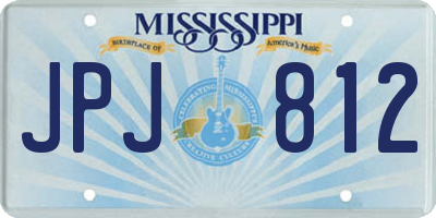 MS license plate JPJ812