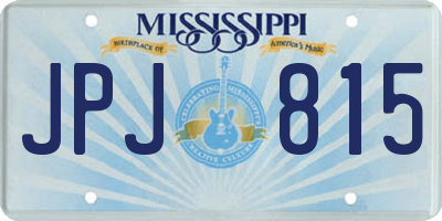 MS license plate JPJ815