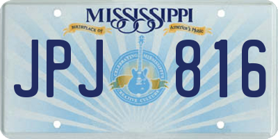 MS license plate JPJ816