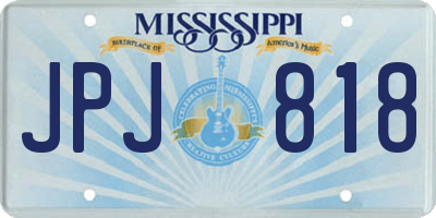 MS license plate JPJ818