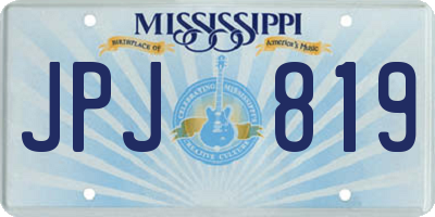 MS license plate JPJ819