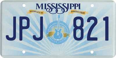 MS license plate JPJ821