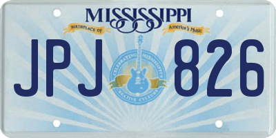 MS license plate JPJ826