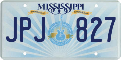 MS license plate JPJ827
