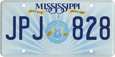 MS license plate JPJ828