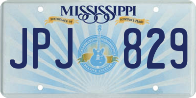 MS license plate JPJ829