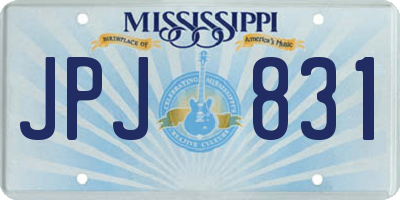 MS license plate JPJ831