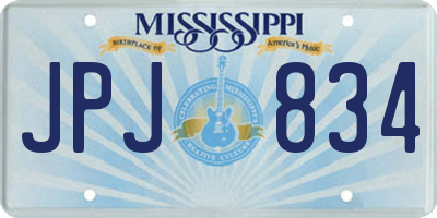 MS license plate JPJ834