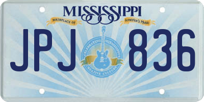 MS license plate JPJ836