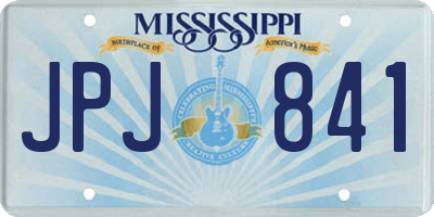 MS license plate JPJ841