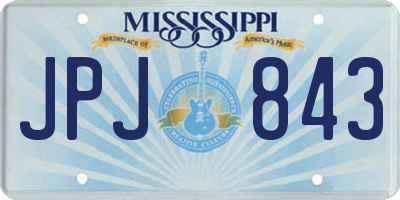 MS license plate JPJ843