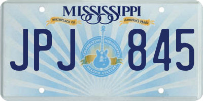 MS license plate JPJ845