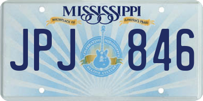 MS license plate JPJ846