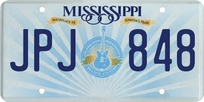 MS license plate JPJ848