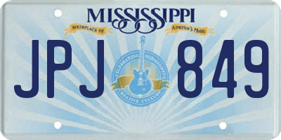 MS license plate JPJ849