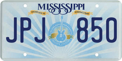MS license plate JPJ850