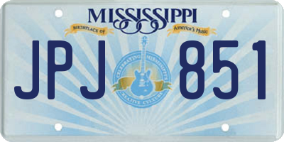 MS license plate JPJ851