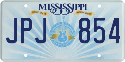 MS license plate JPJ854