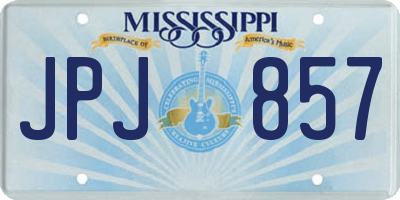 MS license plate JPJ857