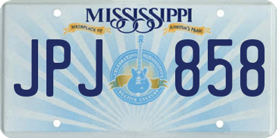 MS license plate JPJ858