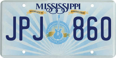 MS license plate JPJ860