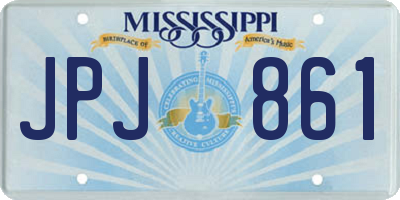 MS license plate JPJ861