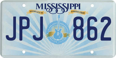MS license plate JPJ862