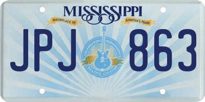 MS license plate JPJ863