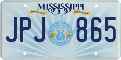 MS license plate JPJ865