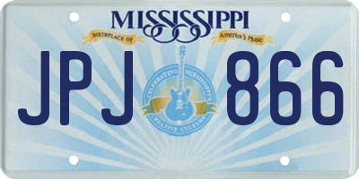 MS license plate JPJ866