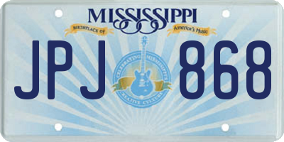 MS license plate JPJ868