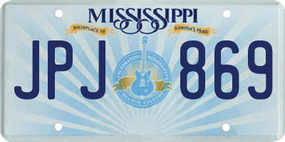 MS license plate JPJ869