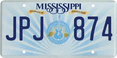 MS license plate JPJ874