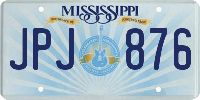 MS license plate JPJ876