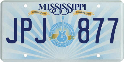 MS license plate JPJ877