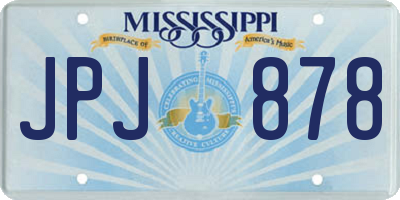 MS license plate JPJ878