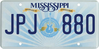 MS license plate JPJ880