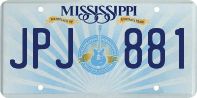MS license plate JPJ881